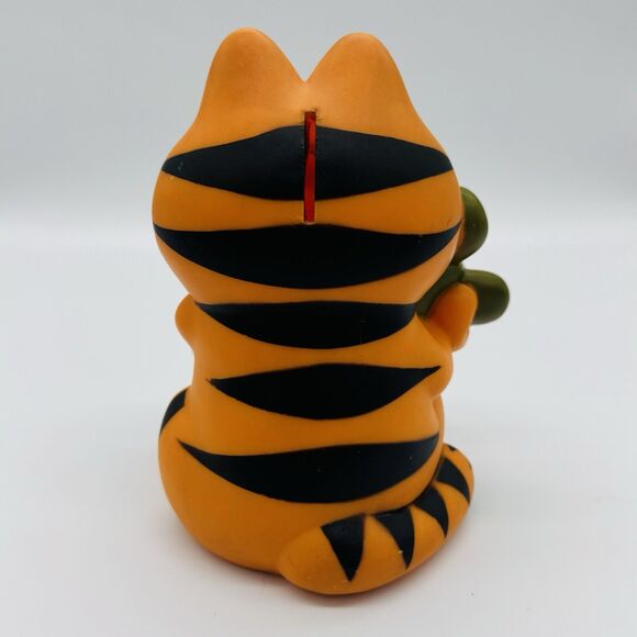 Vintage Garfield Piggy Bank 1981 80s Kats Meow 7” Retro Collectors Holding Pooky - Picture 3 of 11